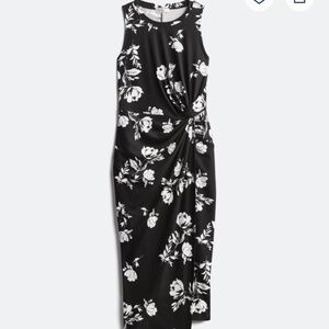 Nine Britton Black and White Floral Midi Dress